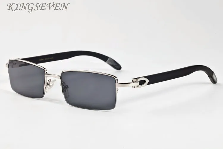 Мода спортивные буйволы роговые очки мужские ретро древесины солнцезащитные очки для женщин черные коричневые четкие линзы цвет половина рамы вождения солнцезащитные очки