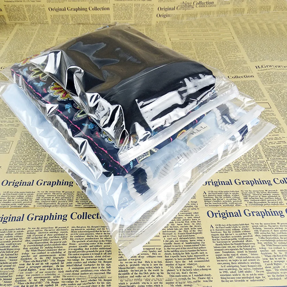 Clear Package Zipper Lock Plastic Bag For Clothes Socks Storage Transparent Underwear Packaging Poly Pouch Bags Retail And Wholesale