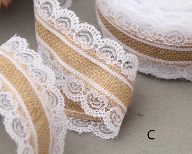 10m Natural Jute Burlap Hessian Lace Ribbon Roll With White Laces Perfect  For Vintage Wedding, Party, Christmas Craft Tape And Decorations From  Cat11cat, $8.37