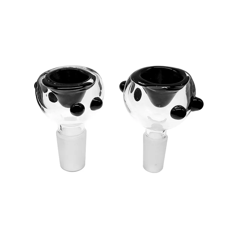Bubble Head Glass Bowl for Hookah - Fits 14mm and 18mm Male Joints, Black Funnel Bowls