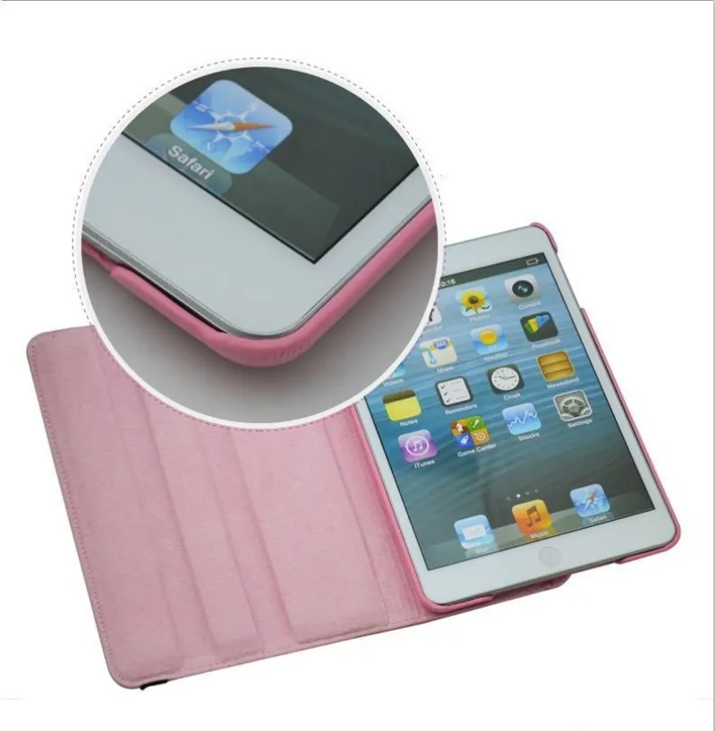 360 degree Rotating Case PU Leather Smart Cover Cases For iPad 2 3 4 air 2 mini Retina mini 3 4 5