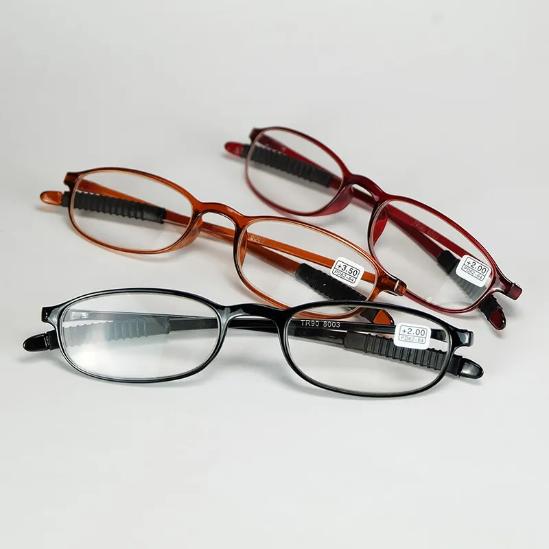 Good Quality Slim Frame Presbyopia Reading Glasses Springy Plastic Material And Antiskid Legs Eyewear For Older People