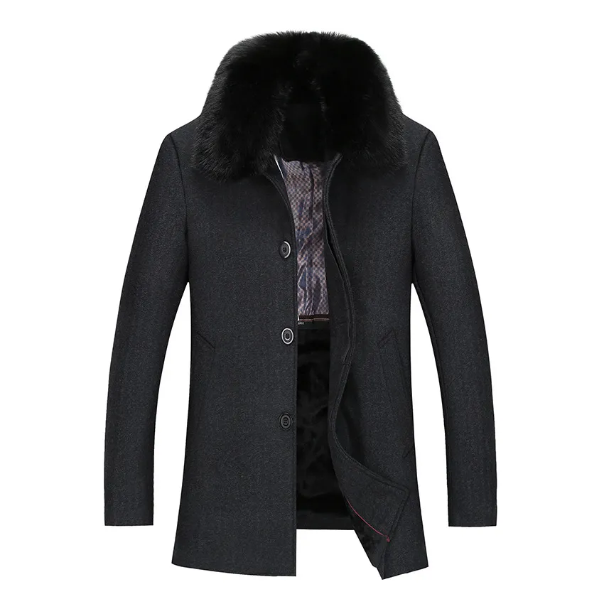Оптовик- Новая зимняя шерстяная шерсть мужская шерстяная куртка мужская мех
