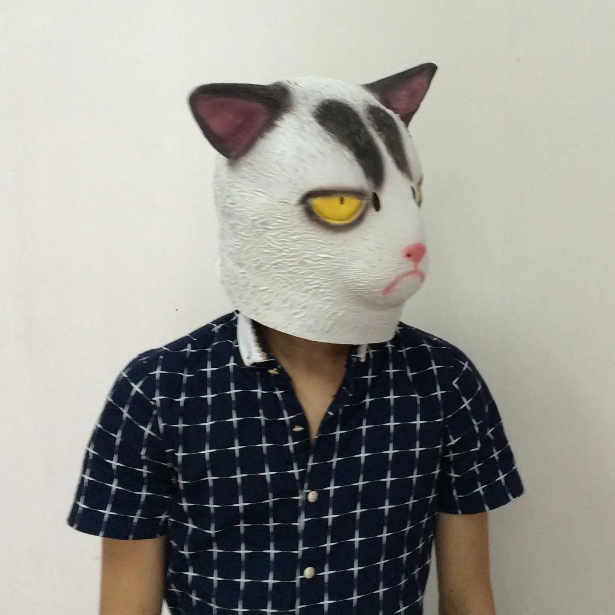 Máscara De Gato Blanco Espeluznante, Máscara De Gato Enojado, Máscaras