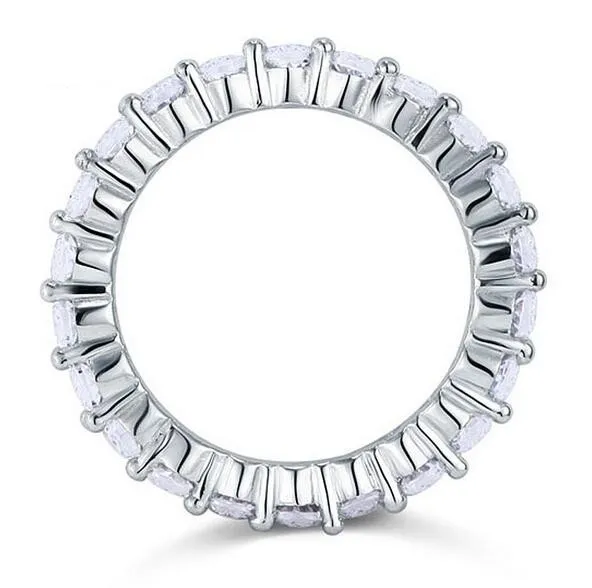 Victoria Wieck Luxury Smycken Varumärke Desgin 925 Sterling Silver White Topaz Round Gemstones Women Wedding Engagement Band Ring Presentstorlek 5-11