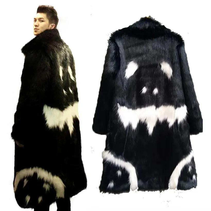 Partihandel - Mens Real Fur Coat Winter Faux Fur Outwear Windbreaker Båda Side Coat Men Punk Parka Jackor Läder Överrockar Enuine Furets