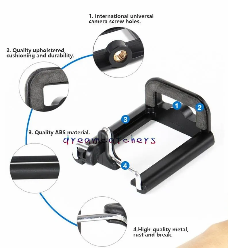 Mini supporto universale monopiede Supporto treppiede Supporto smartphone Supporto fotocamera telefono Adattatore supporto clip iPhone Cellulare Samsung6769993