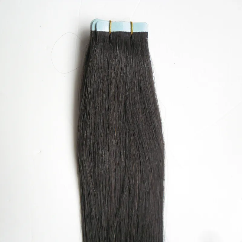 Straight Skin Weft Virgin Remy Tape Hair Extension Natural Black Brazilian Straight Hair 100g Tape In Human Hair