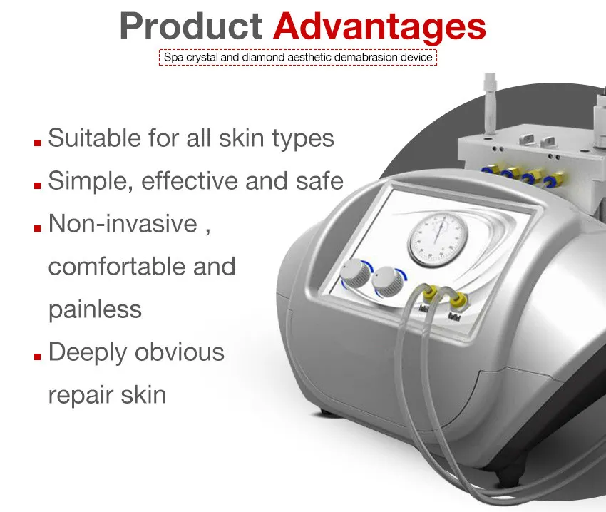 2017 nyaste !!! Rystal Microdermabrasion och Diamond Peel Dermabrasion Micro Crystal Dermabrasion Skin Peeling Facial Machine Scar Removal