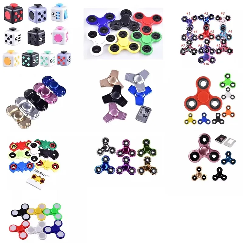 EDC Fidget Spinner Toy Finger Spinner Toy Hand Tri Spinner HandsPinner EDC speelgoed voor decompressie Angst Toys met Doos