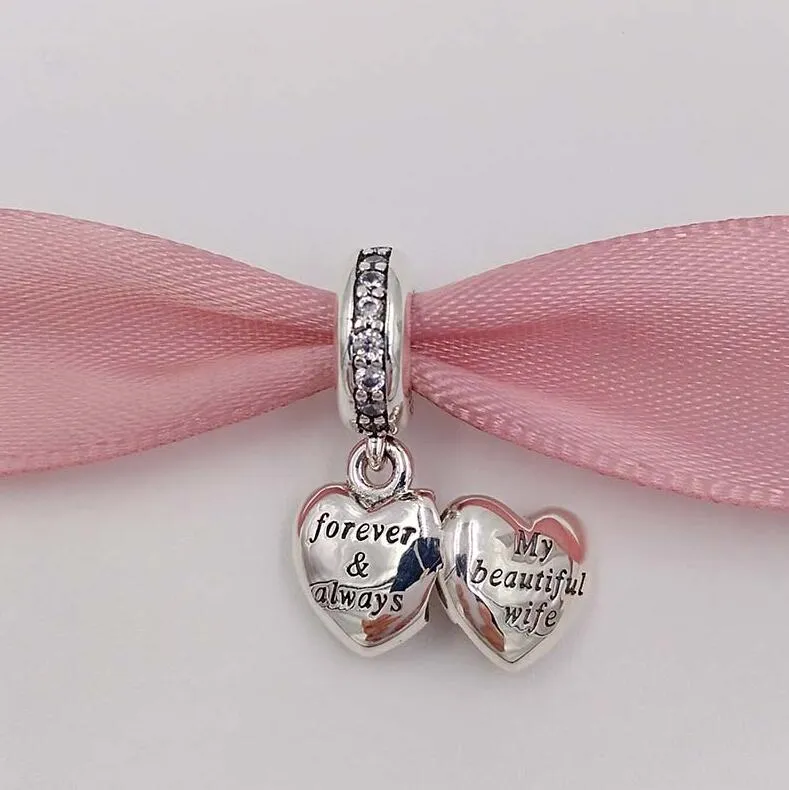 Andy Jewel Valentine's Day 925 Sterling Silver Beads My Beautiful Wife Charm Fits European Pandora Style Jewelry Bracelets 791524CZ hot valentines gift