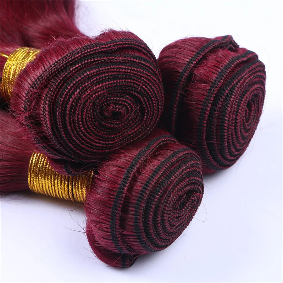 unprocessed grade 8A brazilian virgin hair red wine burgundy 99J color body wave human hair weaves 