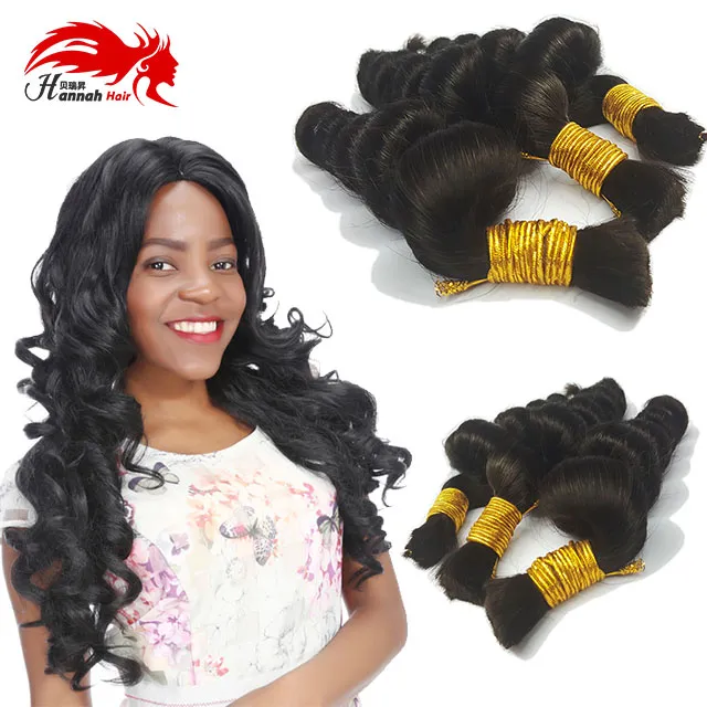 Ludzkie włosy do mikro warkocze luzem włosy bez załącznika Nieprzetworzone Loss Wave Virgin Hair Bulk 16 "-26" Natural Black