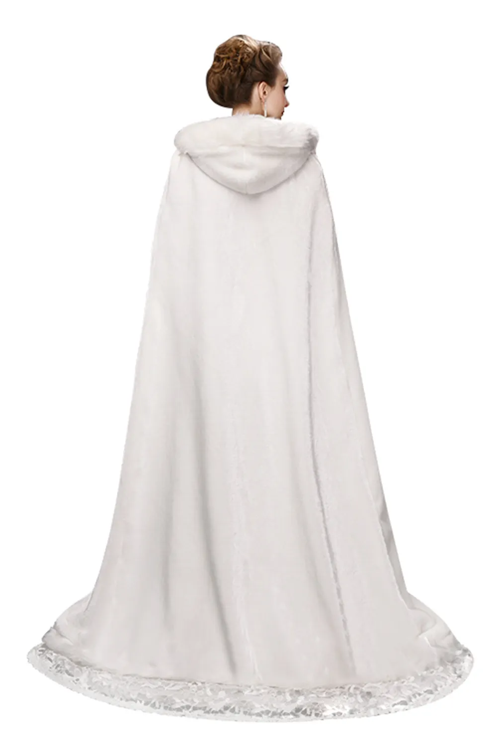 Élégante longue cape de mariage en fausse fourrure avec des cerceaux pour l'hiver chaud femmes capes pour des Occasions spéciales vestes de mariage 2017 17469189158031