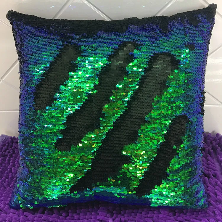 Double Sequin Pillow Case Cover Glamour Square Pillow Case Cushion Cover Home Sofa Car Decor Mermaid Pillow Covers Without core WX-P01