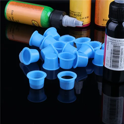 YILONG Tattoo Ink Cup Caps 6.7*9.2mm Pigment Supplies Plastic Self-Standing Ink Cups