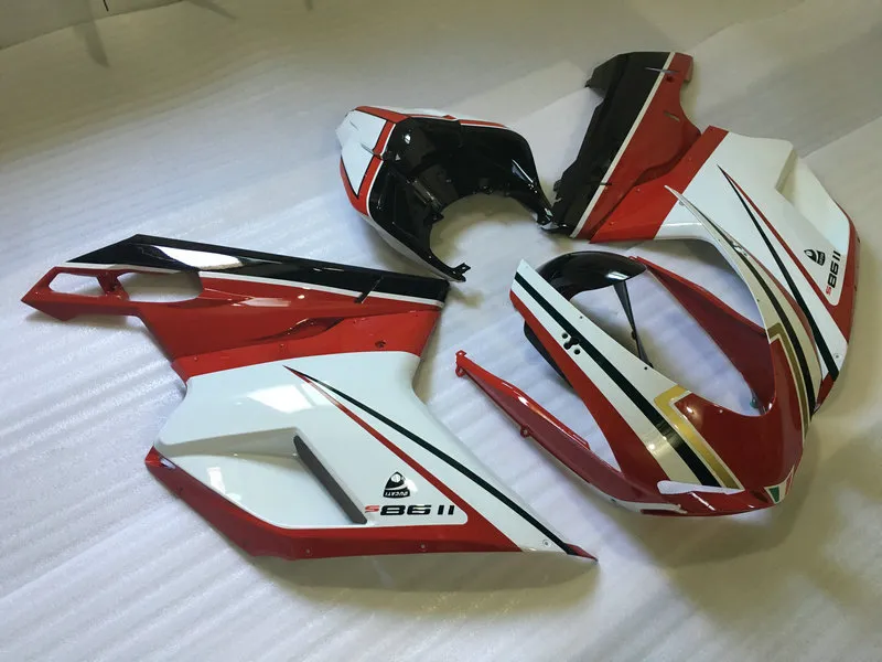 Kit de carenado del molde de inyección para DUCATI 1098 07 08 848 2007 2008 Ducati 1098 1198 848 07 08 ABS Conjunto de carenados rojo blanco