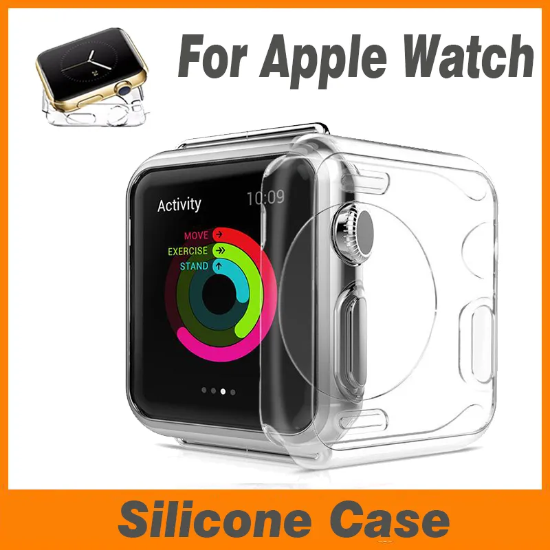 Fall för Apple Watch Ultra SE Series 8 7 49mm 41mm 45mm 40mm 44mm Slim Transparent Crystal Clear Soft TPU stötsäker gummisilikon Cover Hud