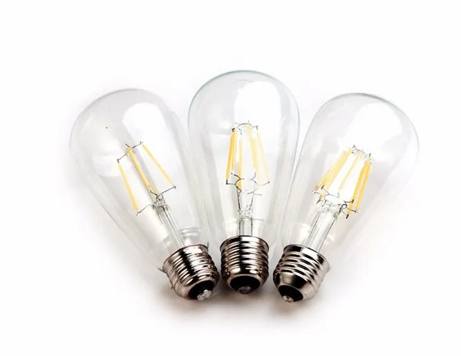 E27 ST64 LED Bulbs Vintage LED Filament Bulb Retro Lights 2W 4W 6W 8W Warm White AC110240V6613656