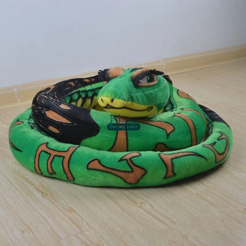 Dorimytrader Novidade Brinquedo 134039039 340 cm Gigante De Pelúcia Macia Dos Desenhos Animados Animal Cobra Travesseiro Brinquedo 2 Cores Presente Do Bebê DY607987619