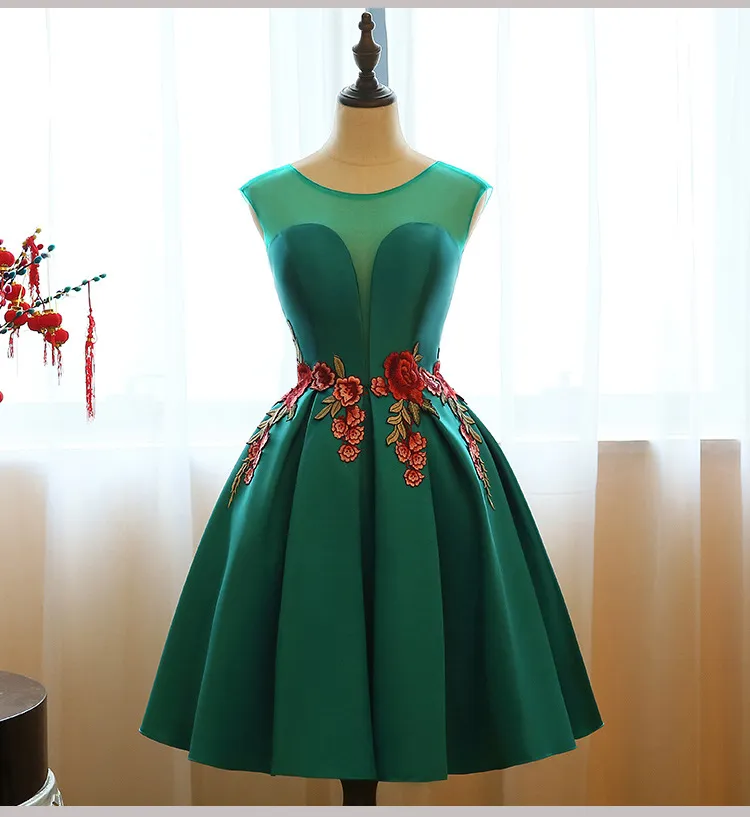 2016 Elegant Short Cocktail Party Dresses A Line Jewel Sleeveless