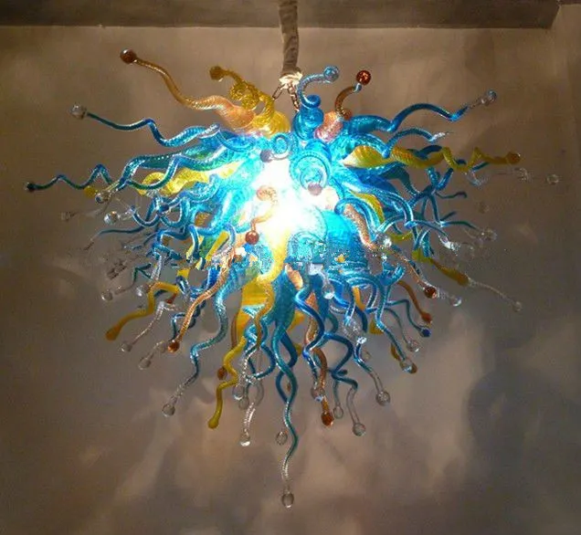 Подвесные светильники хрустальные люстры висит подвесной светильник стиль современного искусства декор мурано стекло светодиодная цепная люстра