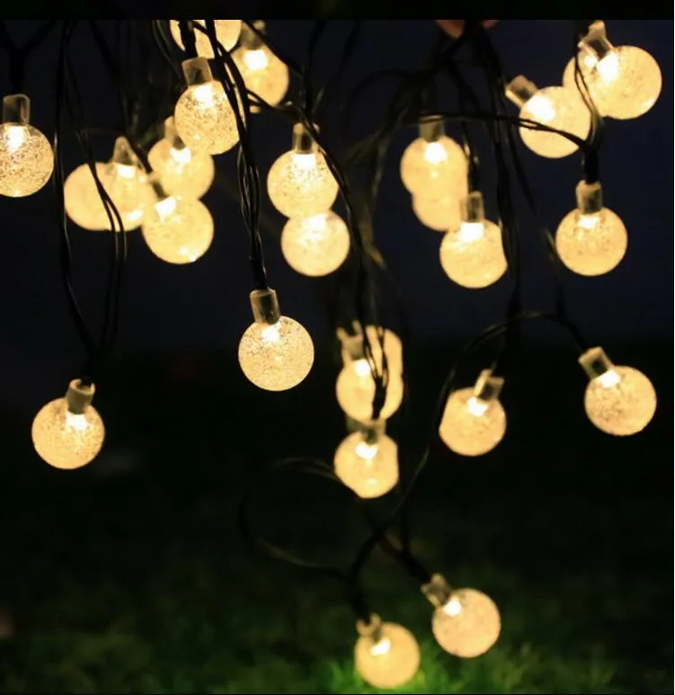 Novo 20 LED Strings Solar Jardim Decorativo Powered Bolha Bolha Bola Luz Ao Ar Livre Para Christmas Festival Party Lamp