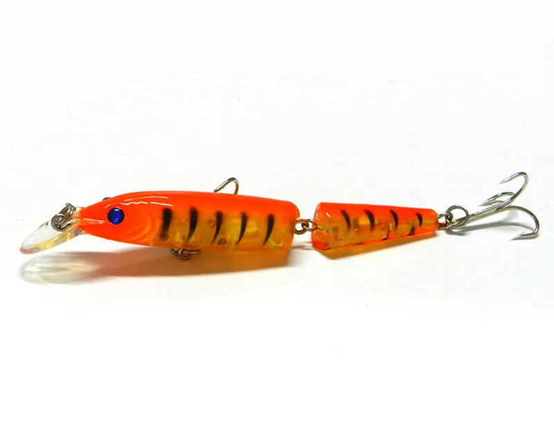 2 Sections Fishing Minnow Lure Artificial Bait with Treble Hooks 10.5CM 9.6g Plastic Hard Bait Fishing Tackle