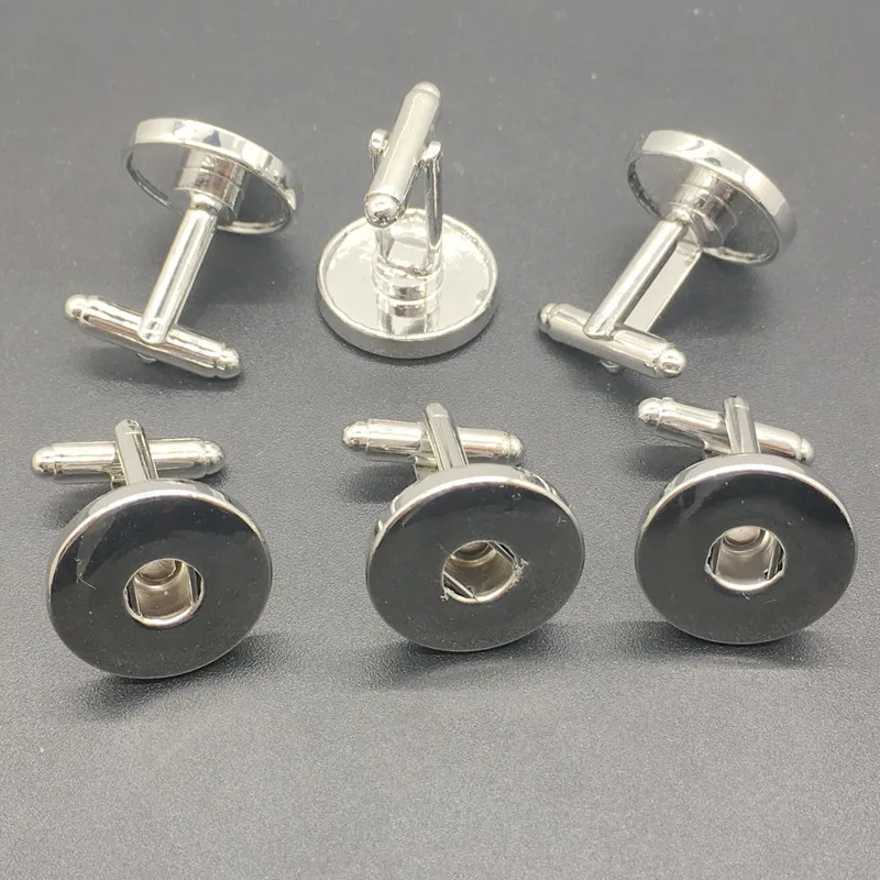 ファッション5パリス/ロットシルバースナップチャームCUFFLINKS DIYスナップジュエリーフィット18mmジンジャースナップチャンクチャームボタン