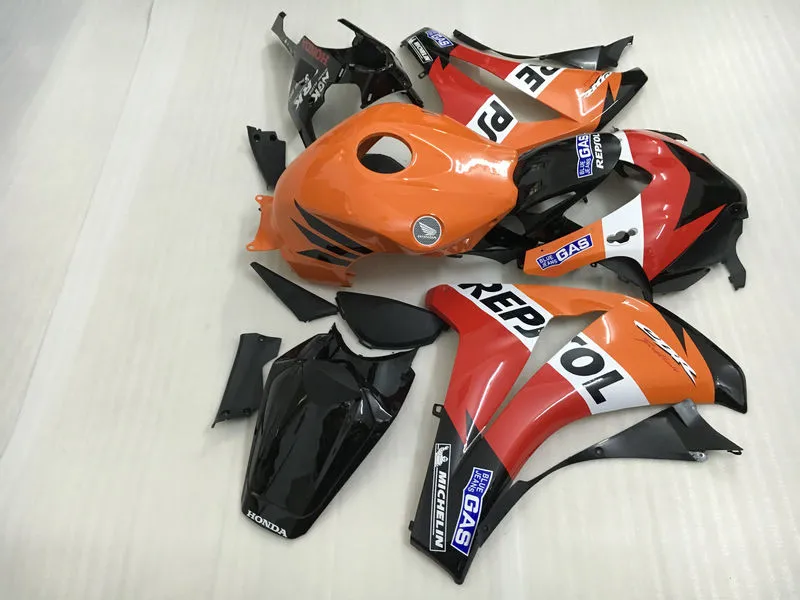 HONDA CBR1000RR 2008-2011 için enjeksiyon kalıplama sıcak satış kaporta kiti turuncu siyah kaportalar seti CBR1000RR 08 09 10 11 OT10