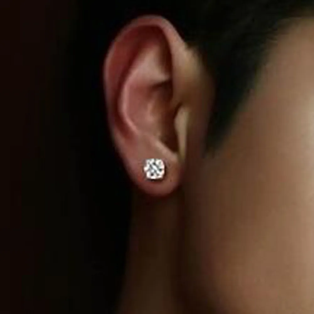 1 Pair New Round Crystal Zircon Magnetic Magnet clip Earrings For Women Men Punk ear cuff earrings