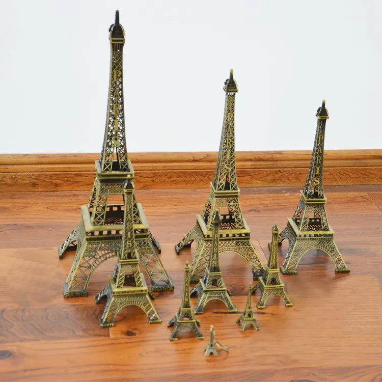 Regalos creativos Metal Art Crafts Paris Torre Eiffel Modelo Estatuilla de Aleación de Zinc Recuerdos de Viaje Decoración para el hogar Envío de DHL Gratis