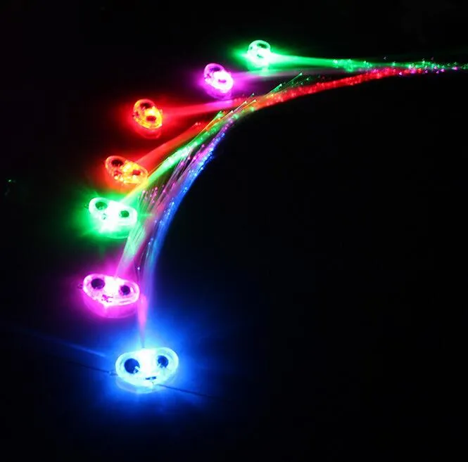 Luminous Light Up LED Hair Extension Flash Braid Party girl Hair Glow door glasvezel Voor Party Christmas Halloween Night Lights Decoration