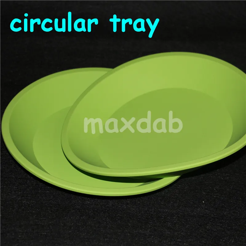 box wholesale silicone dishs tray blue yellow green Deep Dish Round Pan 8" titanium nail domeless fit for glass bong pipes