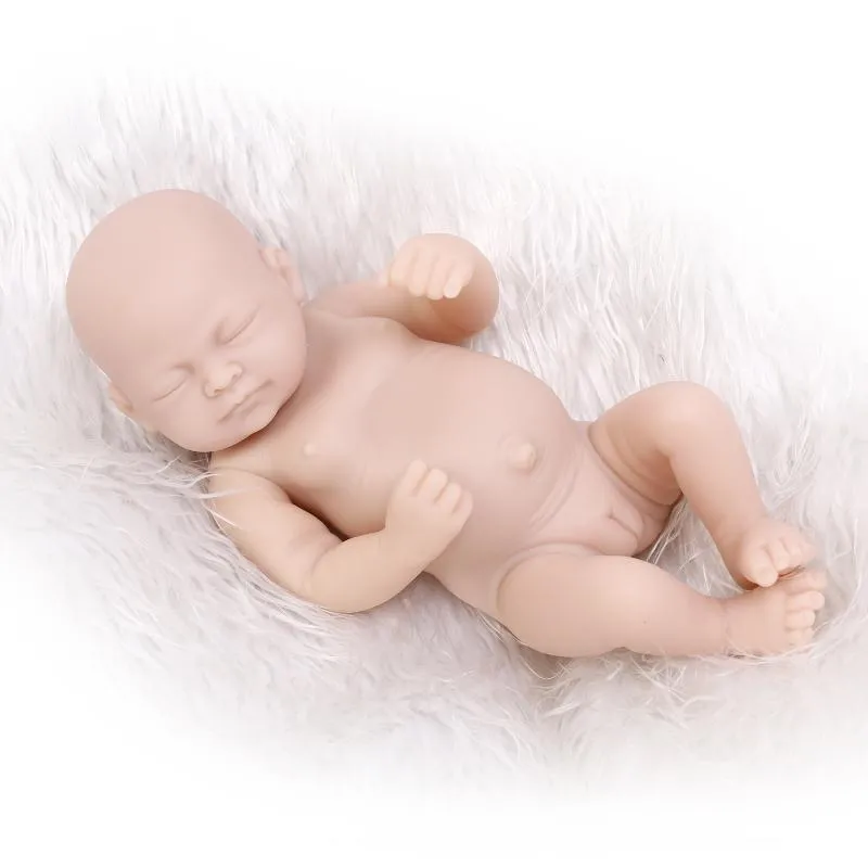 10 inches Reborn Doll Kit Volledige Ledemaat Anatomisch Correct Slapen Zacht Siliconen Vinyl Voor Baby's Kerst Verjaardagscadeau Geen doek