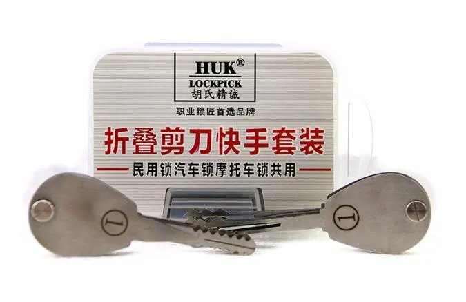 HUK 20psc Foldable Car Lock Opener Double Sided Lock Pick Set Locksmith Tools used on Car /motor/door