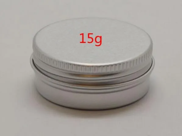 Fabrikspris 1000PCS / Lot 15ml Aluminium Lip Gloss Container 15g Läppstift Box Metal Jar Lip Balsam Kosmetisk Förpackning Förvaringslåda