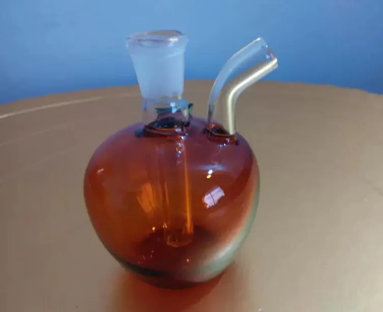 Accessoires de bongs en verre de petits capuchons de pomme rouge, Pipe colorée fumant des tuyaux en verre incurvés, tuyaux de brûleur à mazout, conduites d'eau, bangs en verre Dab Rig