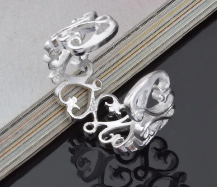 2017 heißer Verkauf zum besten Preis! 925 Sterling Silber Übertreibung 10mm Herz Öffnung Ring Charms Modeschmuck 10 teile/los