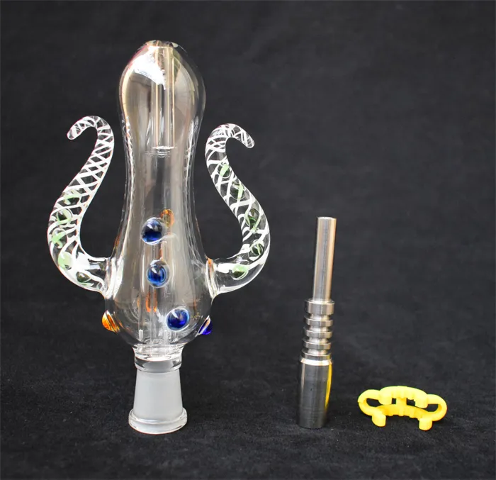 2020 NC 4.0 Bang en verre avec clou en titane GR2 14mm Joint Nector Collector Oil Rigs Bangs en verre