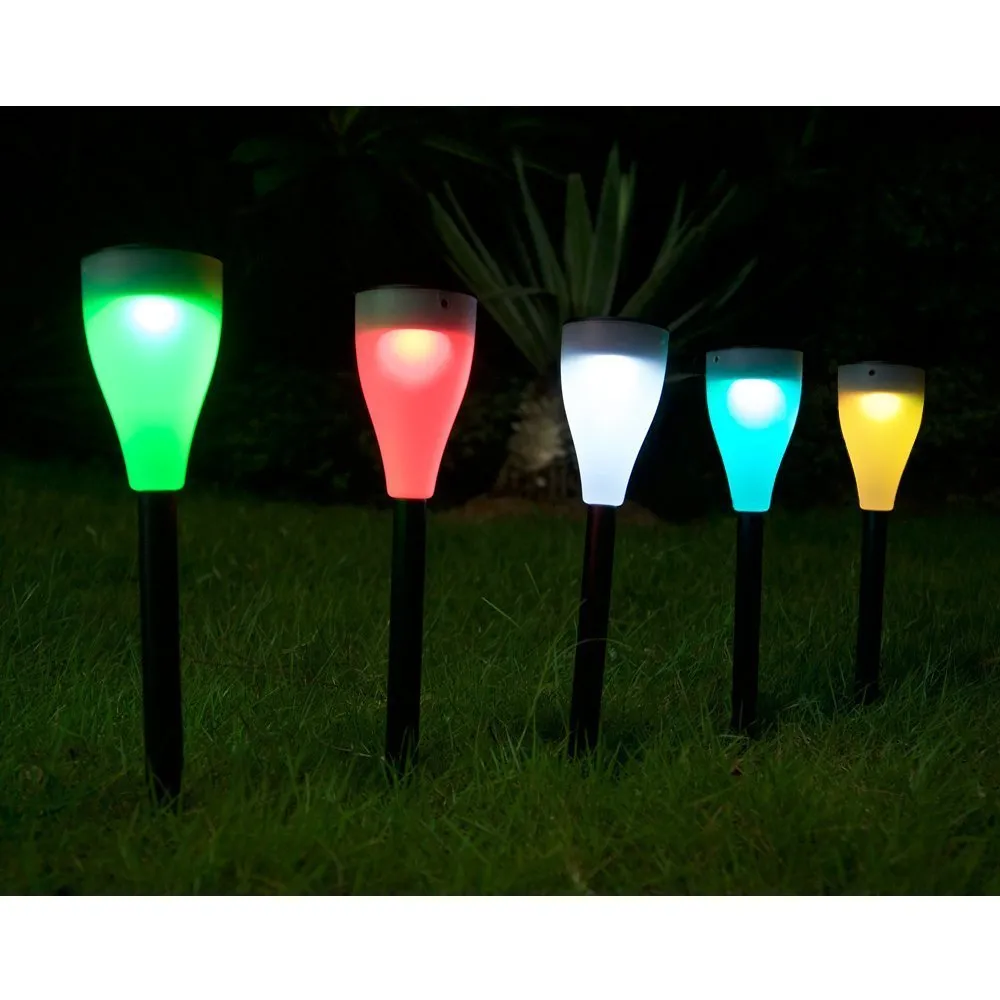 Solar Landscape Lighting for Home Garden 7 Färg Byte Led Lagga Lampa Trädgård Landskap Path Pathway Lights Juldekoration Ljus