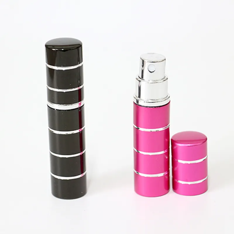 Line 5ml Aluminum Perfume Bottle Travel Refillable Bottles with Spray Atomizer Empty Cute Tiny Small Nozzle Home Fragrances Essential Oils Diffusers