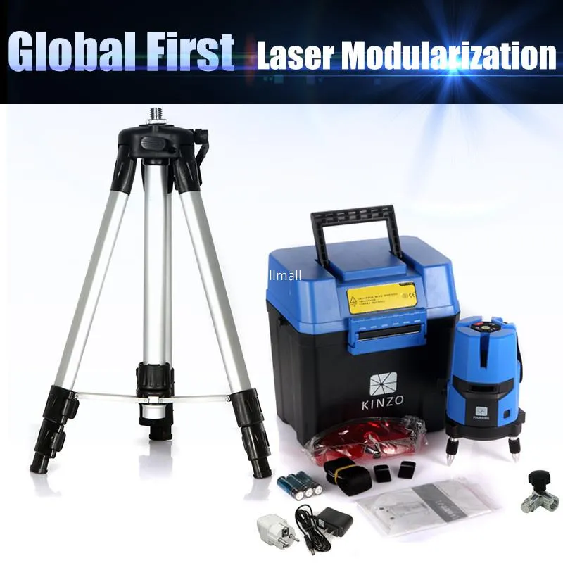 Livraison gratuite ensemble gratuit ligne laser multifonction ligne laser laser rotatif niveau 360 auto-nivellement 5 lignes 4V1H3Point