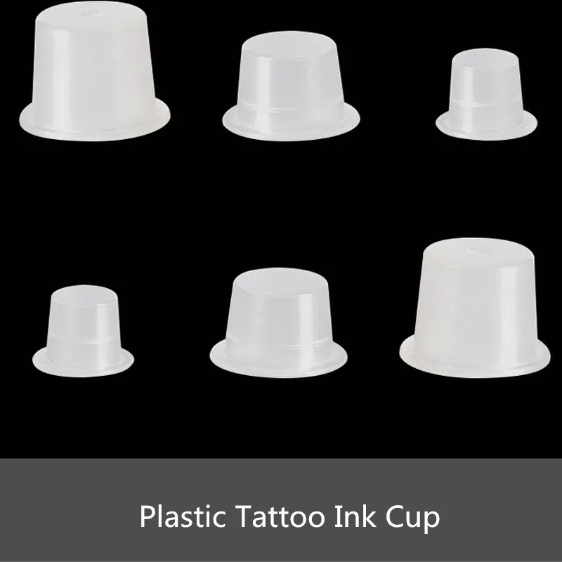 Partihandel 9mm liten storlek klar vit tatuering bläckkoppar plast ttattoo kepsar subly hot sale gratis frakt