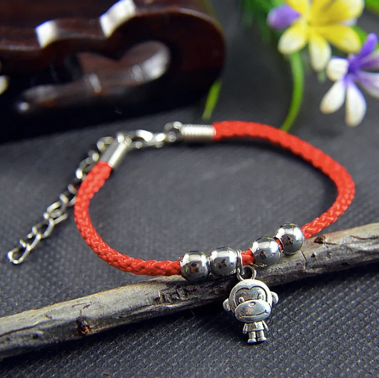 Benming, pulsera roja, pulsera del zodiaco para mujeres y hombres, pulseras con dijes de moda, brazaletes, cuerda, joyería Masculina, pulsera Vintage