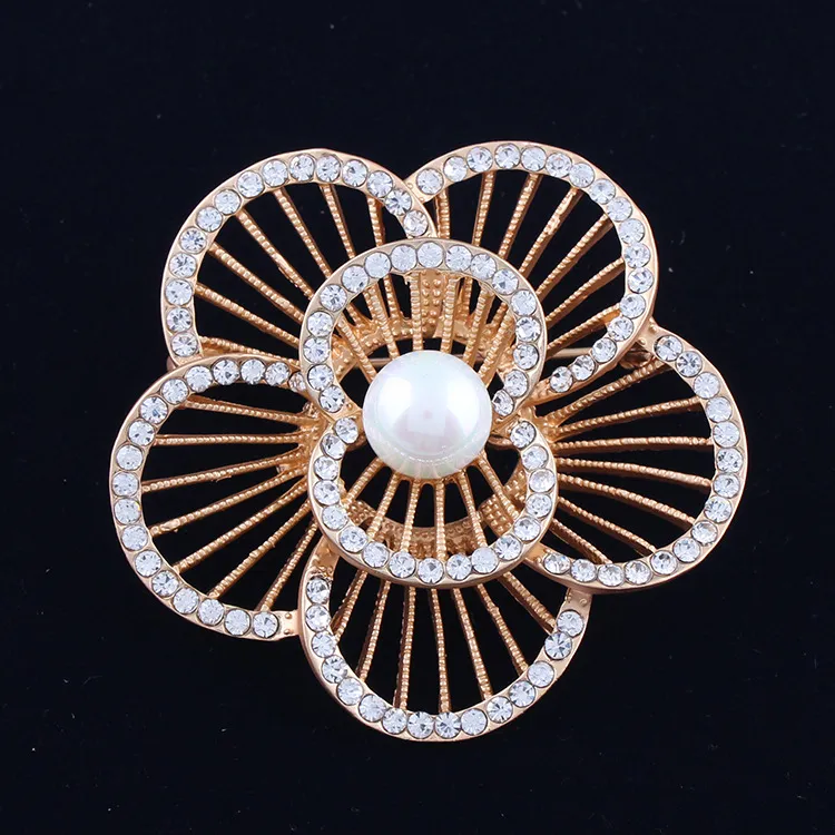 Vintage Rhinestone Broszka Pin Flower Brooches Bukiet Biżuteria Wedding Corsage for Bridal Wedding Invitation Costume Party Dress Pin Prezent