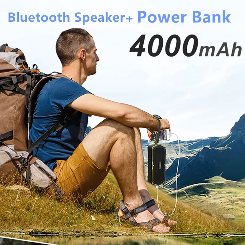 Wholesale W-king S9 Outdoor Waterproof Bluetooth Speaker Portable Wireless Hands-free Stereo Speaker Power Bank 4000mAh charge mobile phones