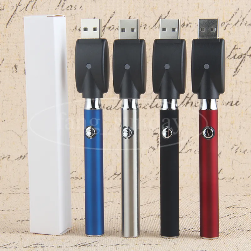 E Cig 510 Rechargeable Variable Voltage Preheat 350 mAh Hash Oil Vape Pen Thread Preheating Button Function Battery LO Vaporizer Cartridge