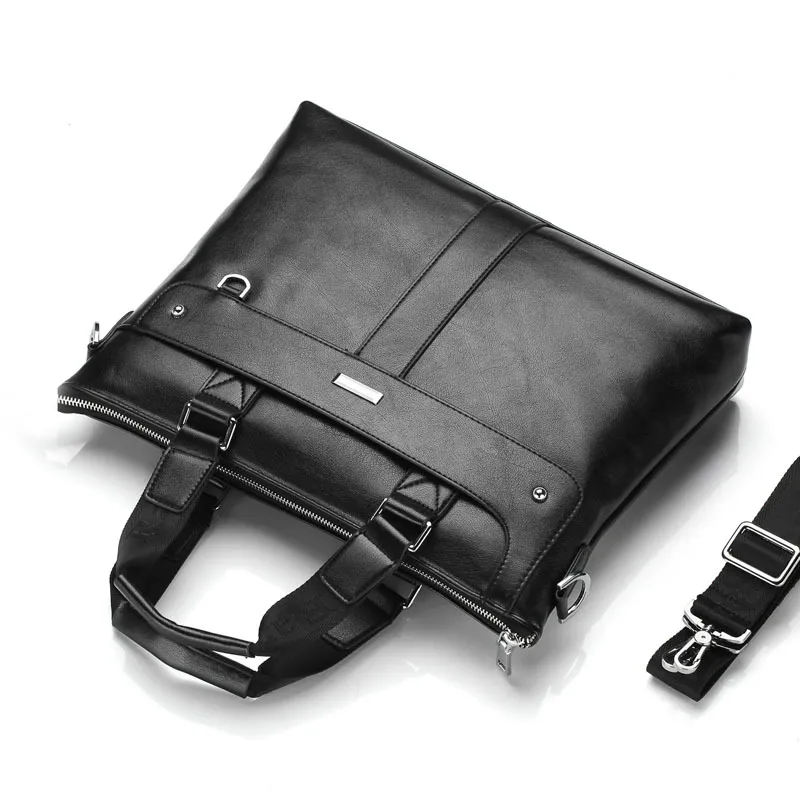 Sac porte-documents en cuir imperméable pour ordinateur portable avec compartiment secret pour les entreprises