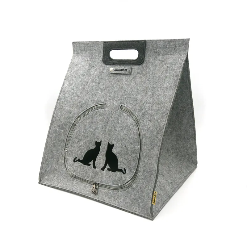 Felt pet bags warm cat handbags cat cage house four seasons out portable dog and cat
